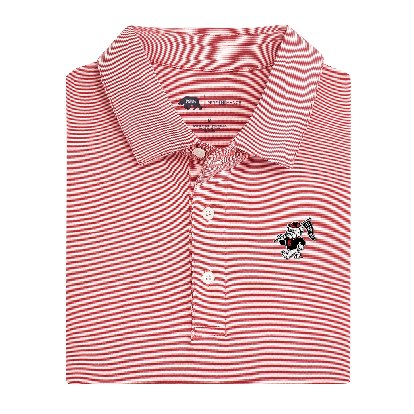UGA Glory Glory Hairline Stripe Performance Polo - Red