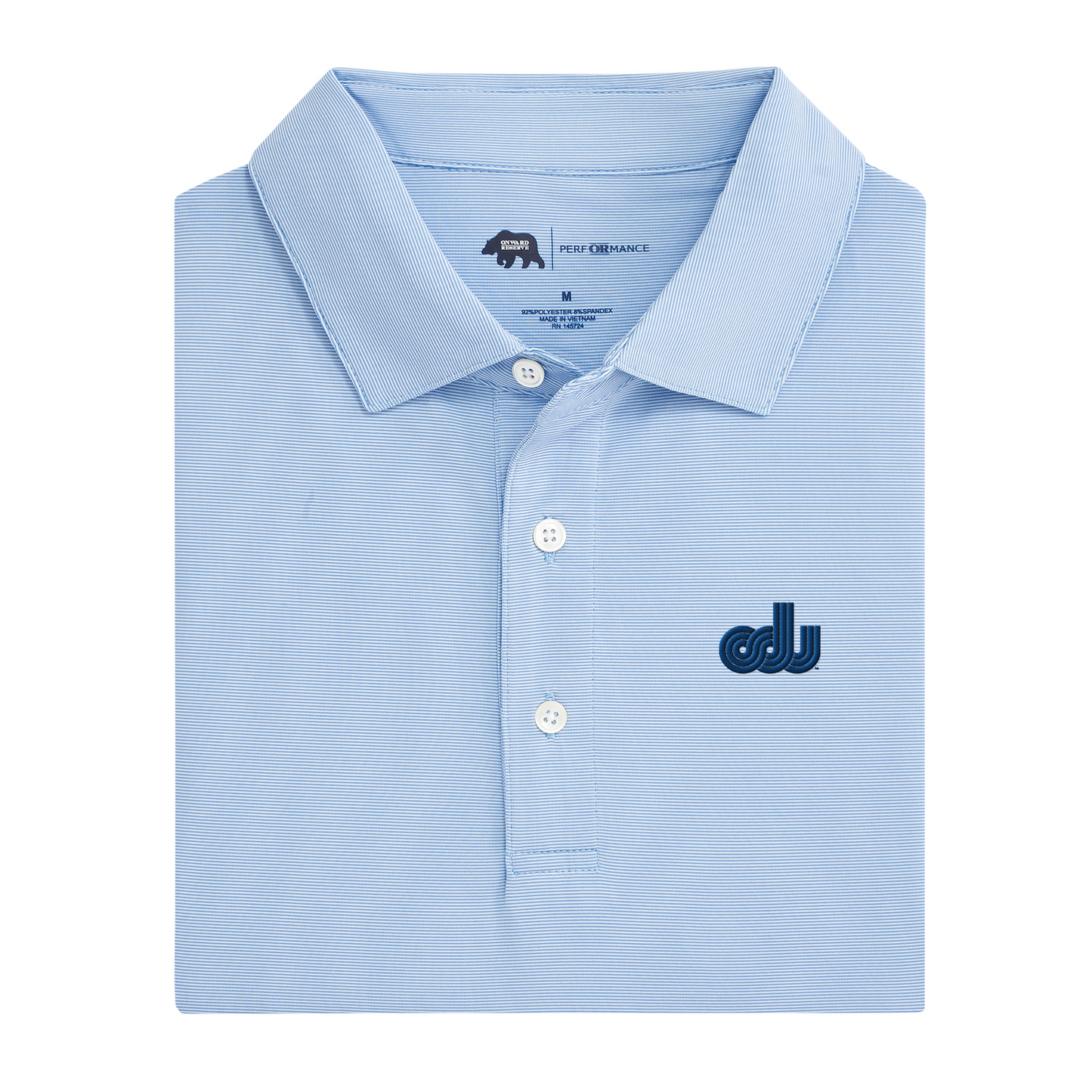Old Dominion Vintage Racetrack Hairline Stripe Performance Polo