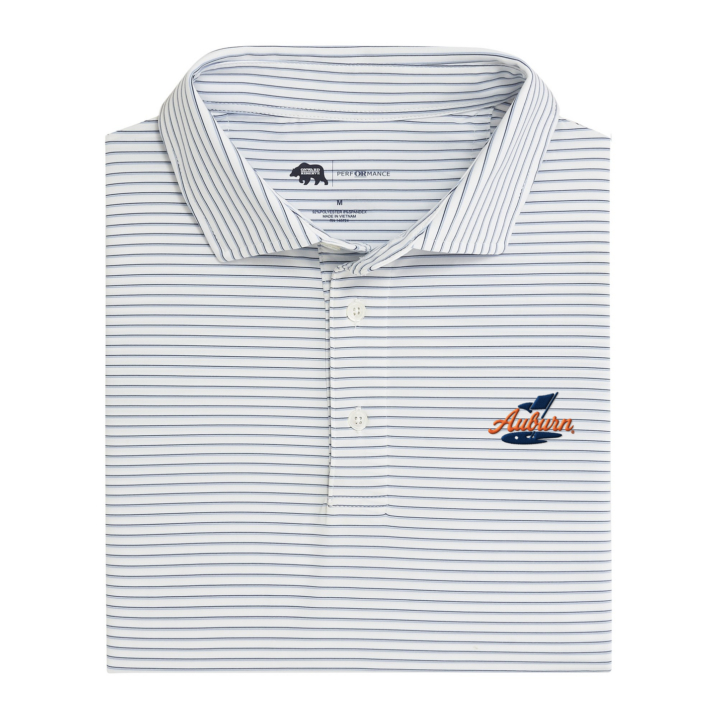 Auburn Golf Scout Stripe Performance Polo