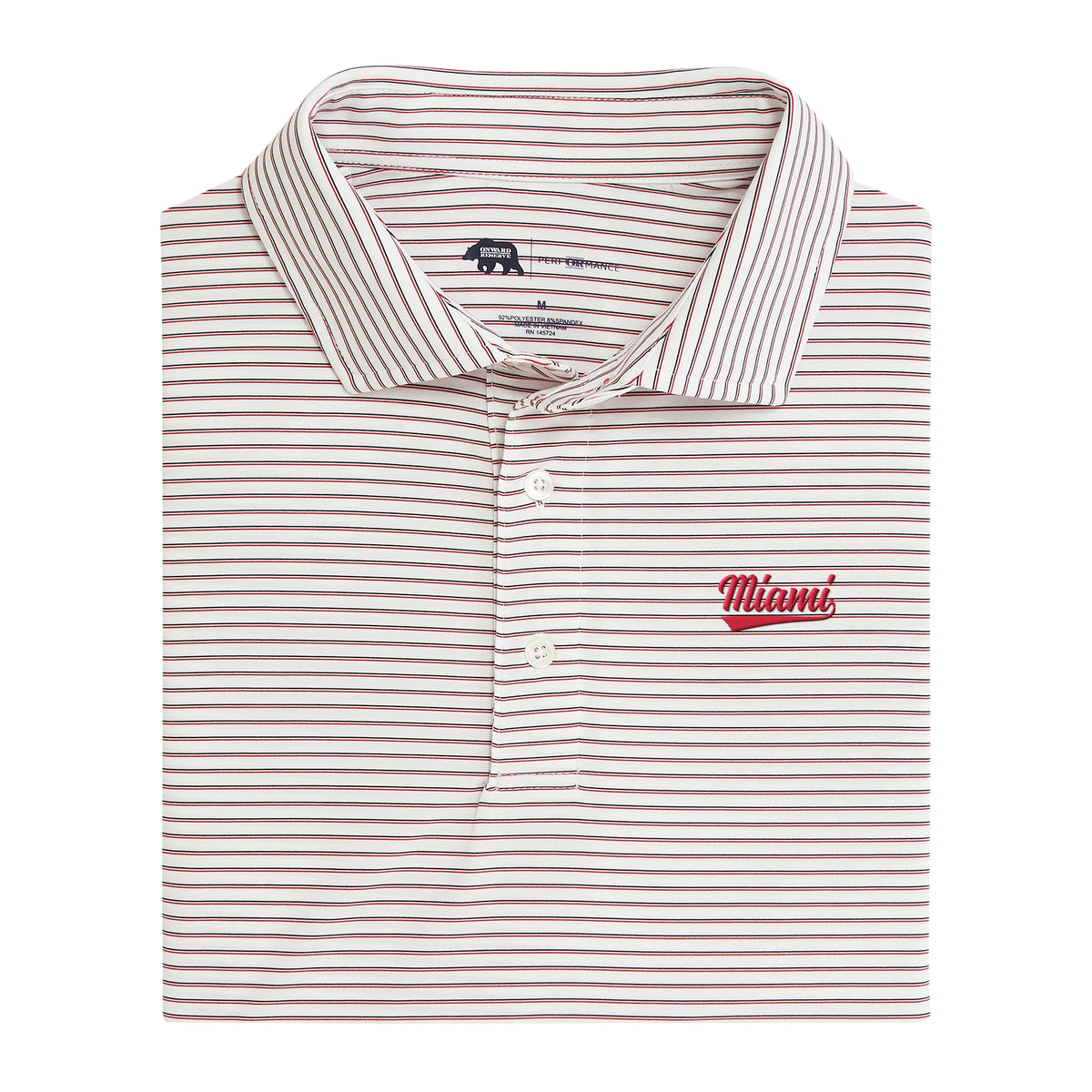 Miami University Script Scout Stripe Performance Polo - Red