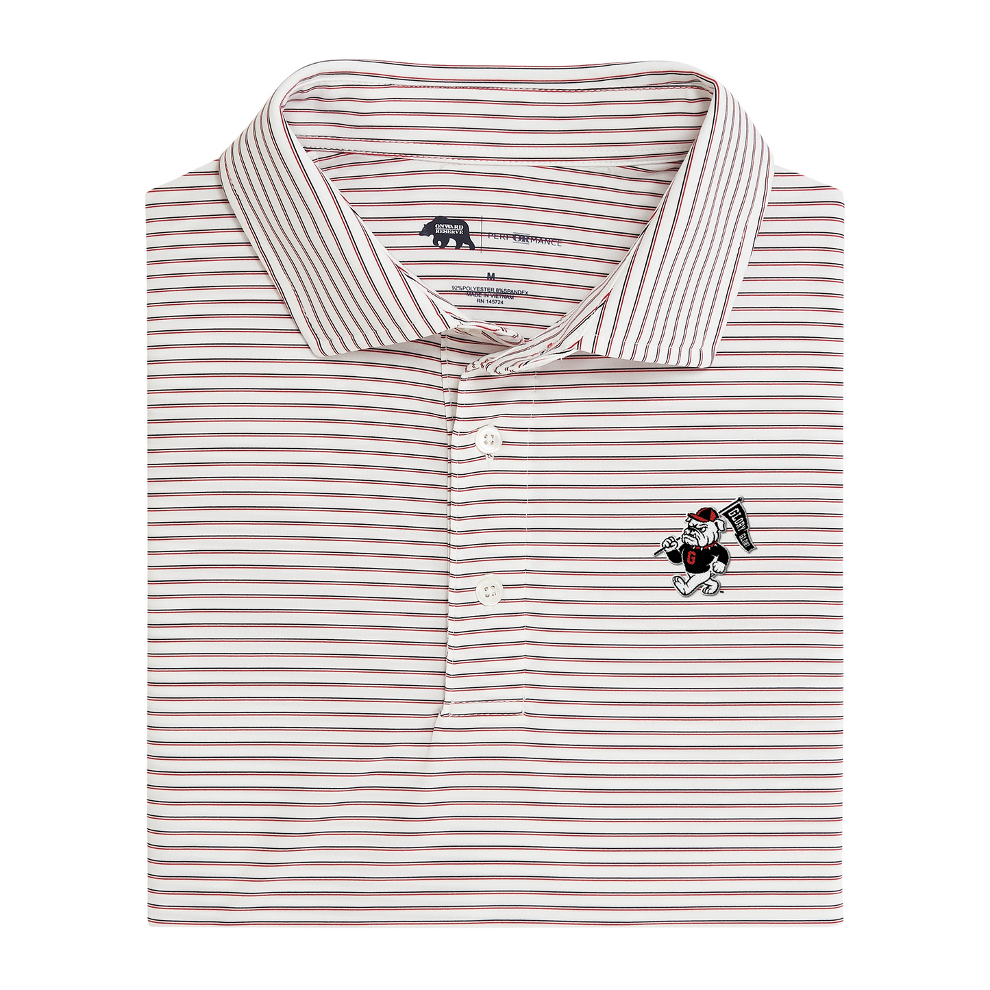 UGA Glory Glory Scout Stripe Performance Polo - Red