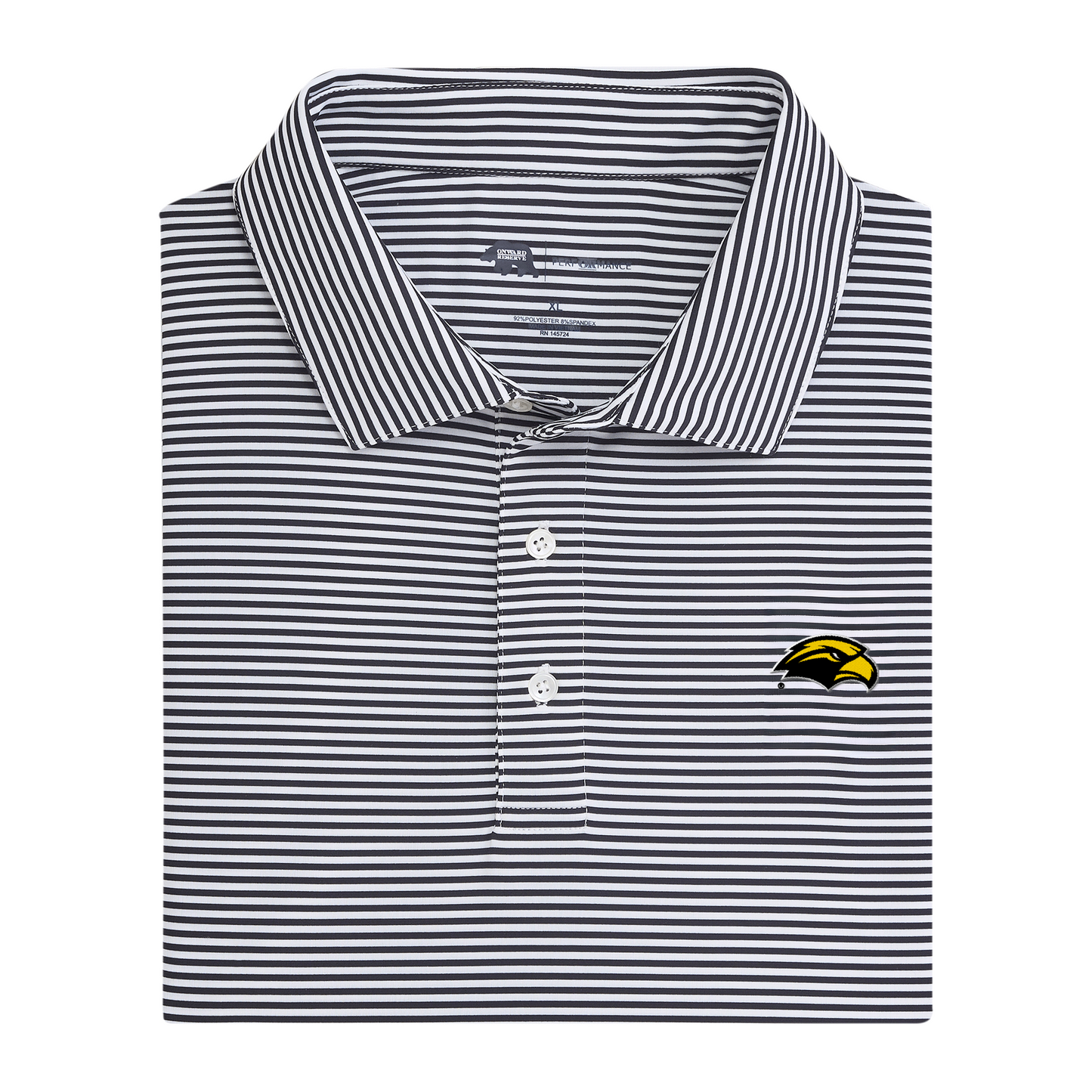 Southern Miss Golden Eagle Echo Stripe Performance Polo