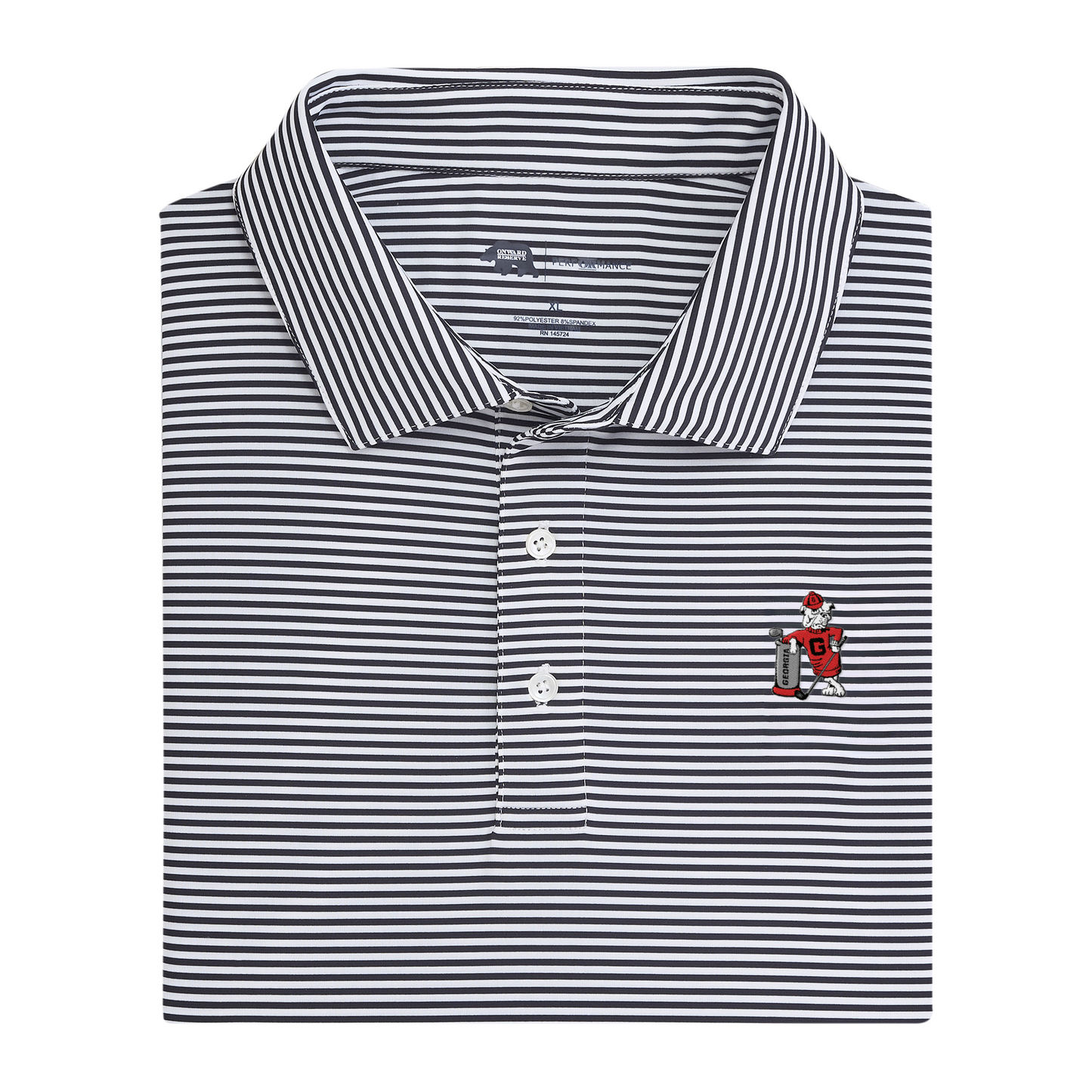 UGA Golf Dawg Echo Stripe Performance Polo