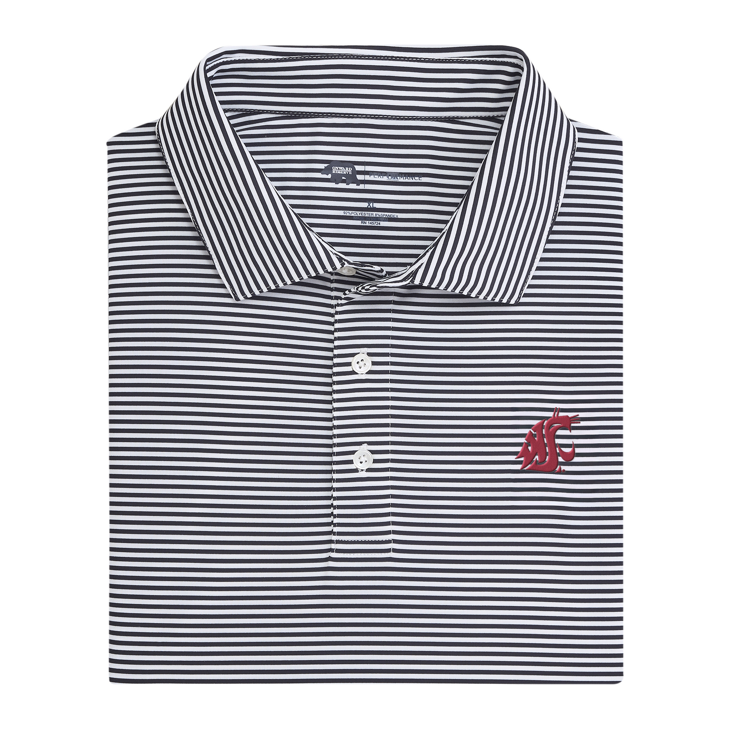 Washington State Cougar Echo Stripe Performance Polo