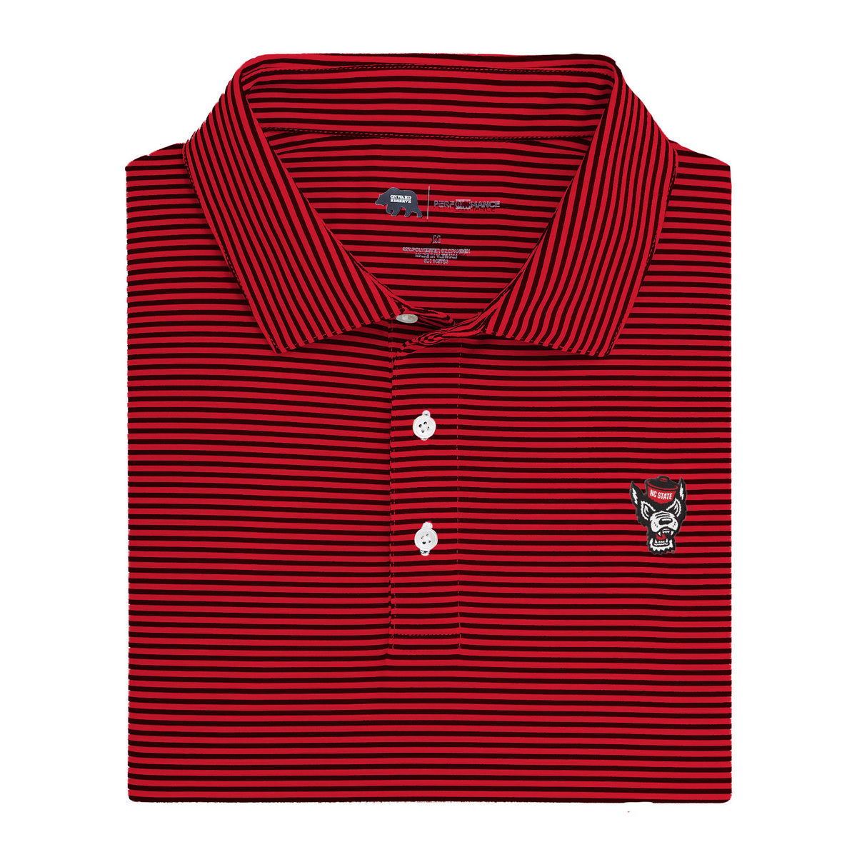 NC State Tuffy Head Echo Stripe Performance Polo