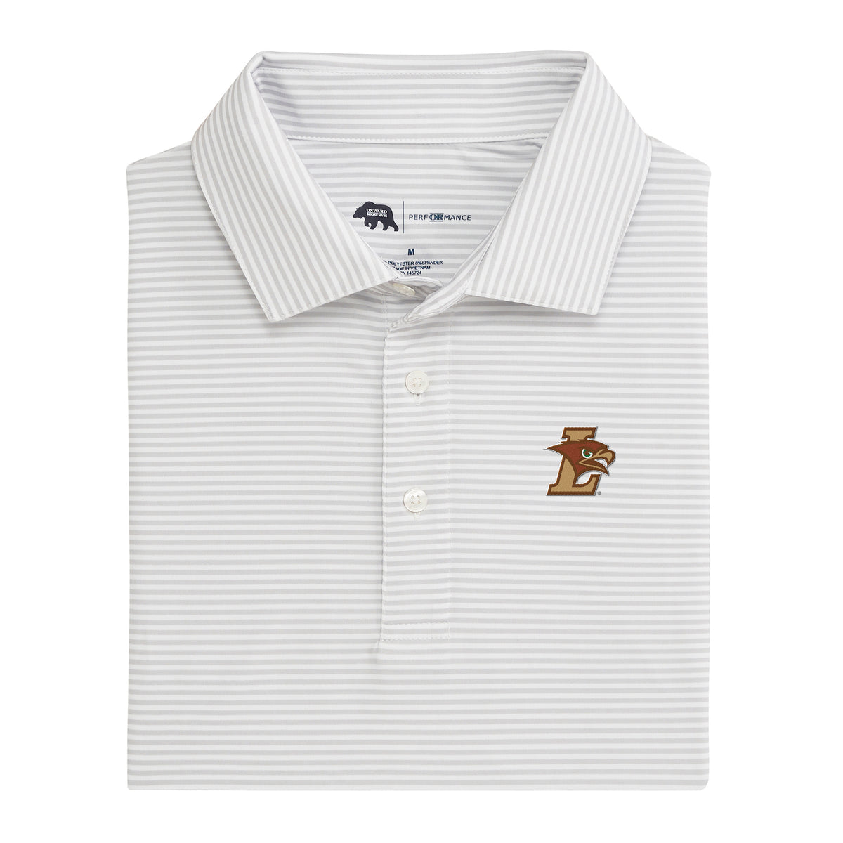 Lehigh Athletics Echo Stripe Performance Polo - Harbor Mist