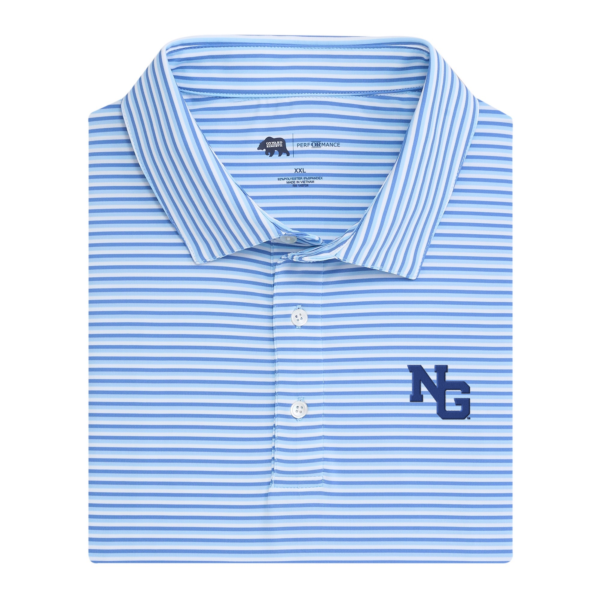 North Georgia Block NG Tri Stripe Performance Polo – Onward Reserve