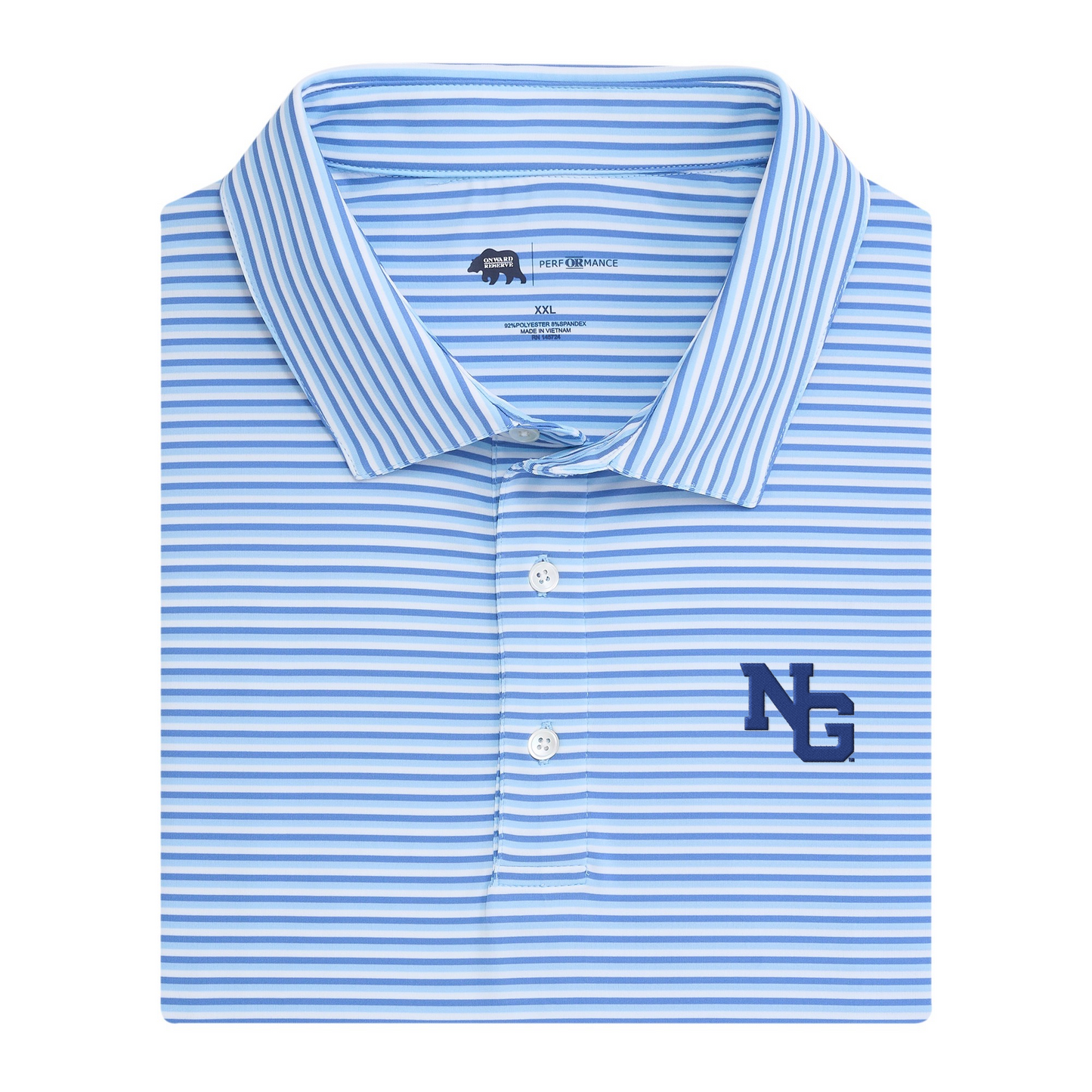 North Georgia Block NG Tri Stripe Performance Polo