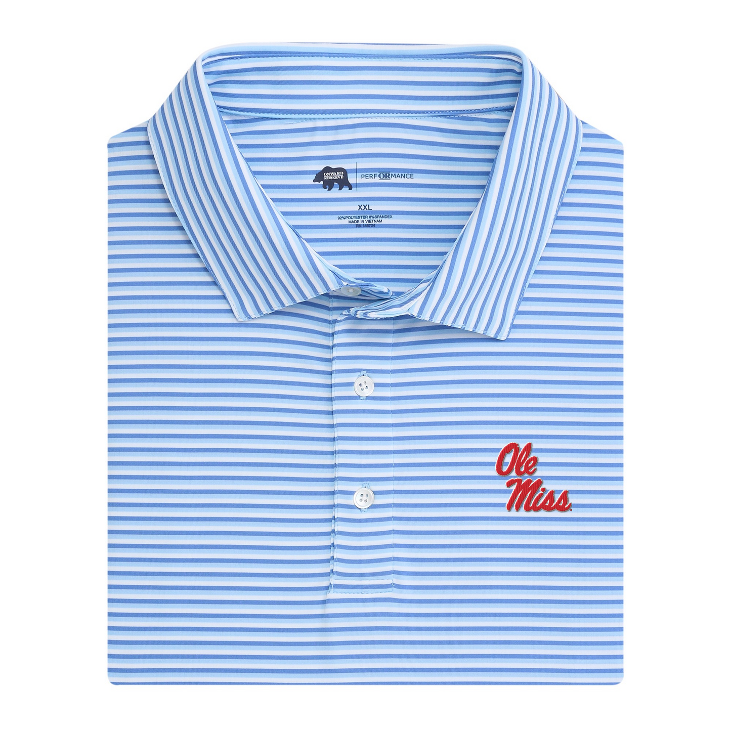 Ole Miss Alternate Tri Stripe Performance Polo