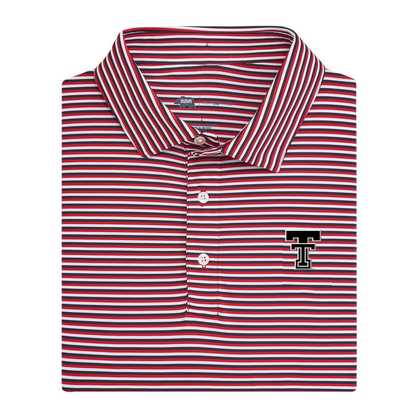Texas Tech Tri Stripe Performance Polo