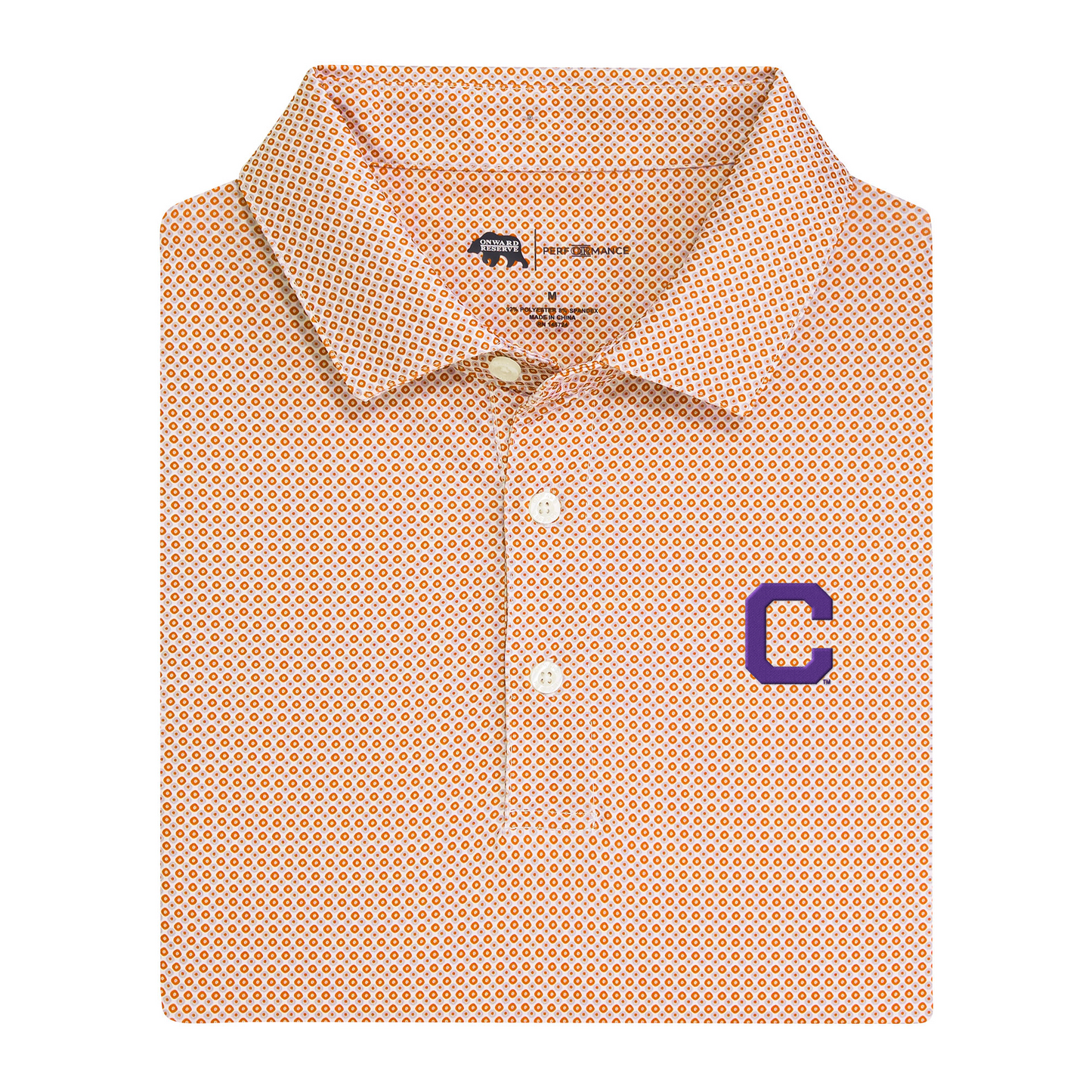 Clemson Vintage Block C League Printed Performance Polo