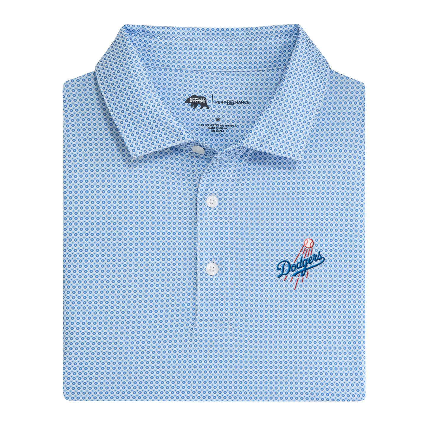 Dodgers Primary League Printed Performance Polo