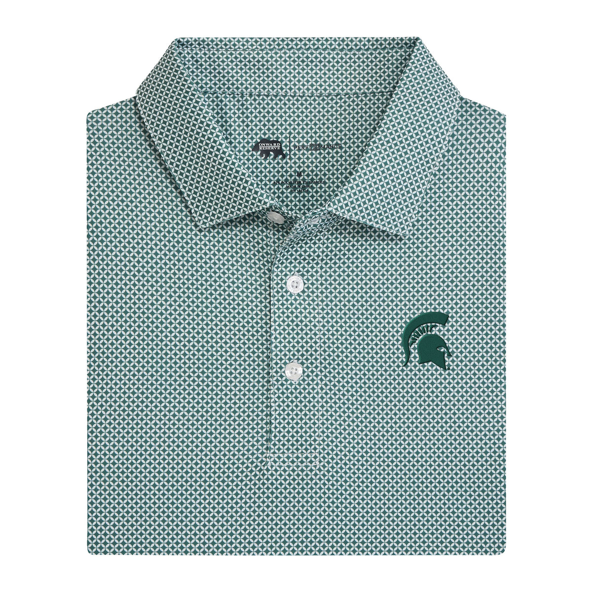 Michigan State Spartan Head Scope Printed Performance Polo
