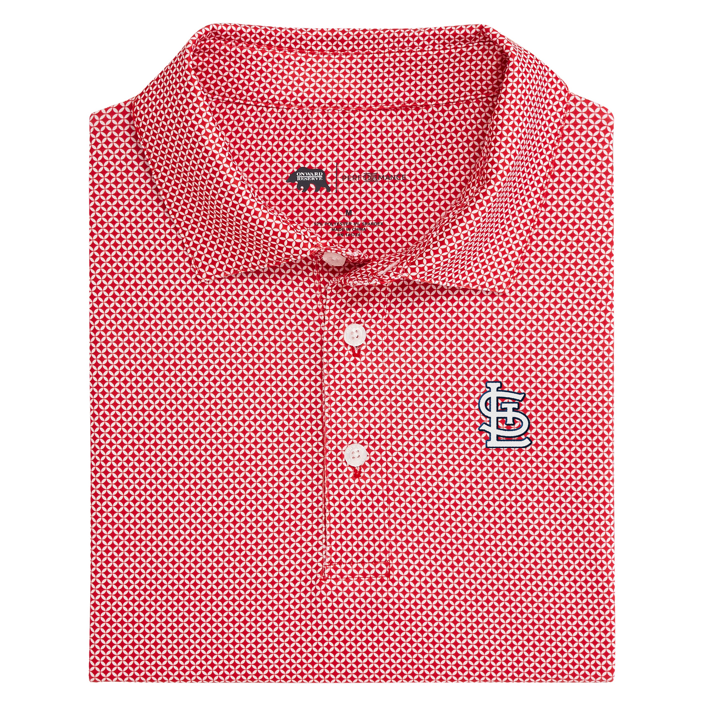 Cardinals STL Scope Printed Performance Polo - Red