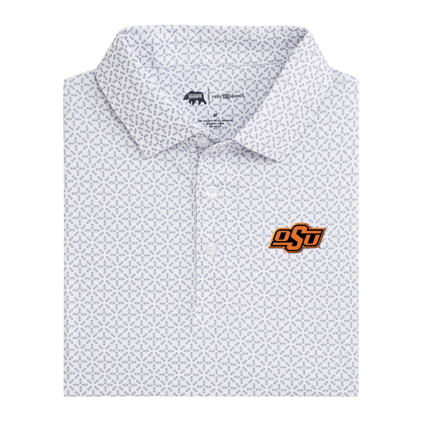 Oklahoma State OSU Gameday Printed Performance Polo - White