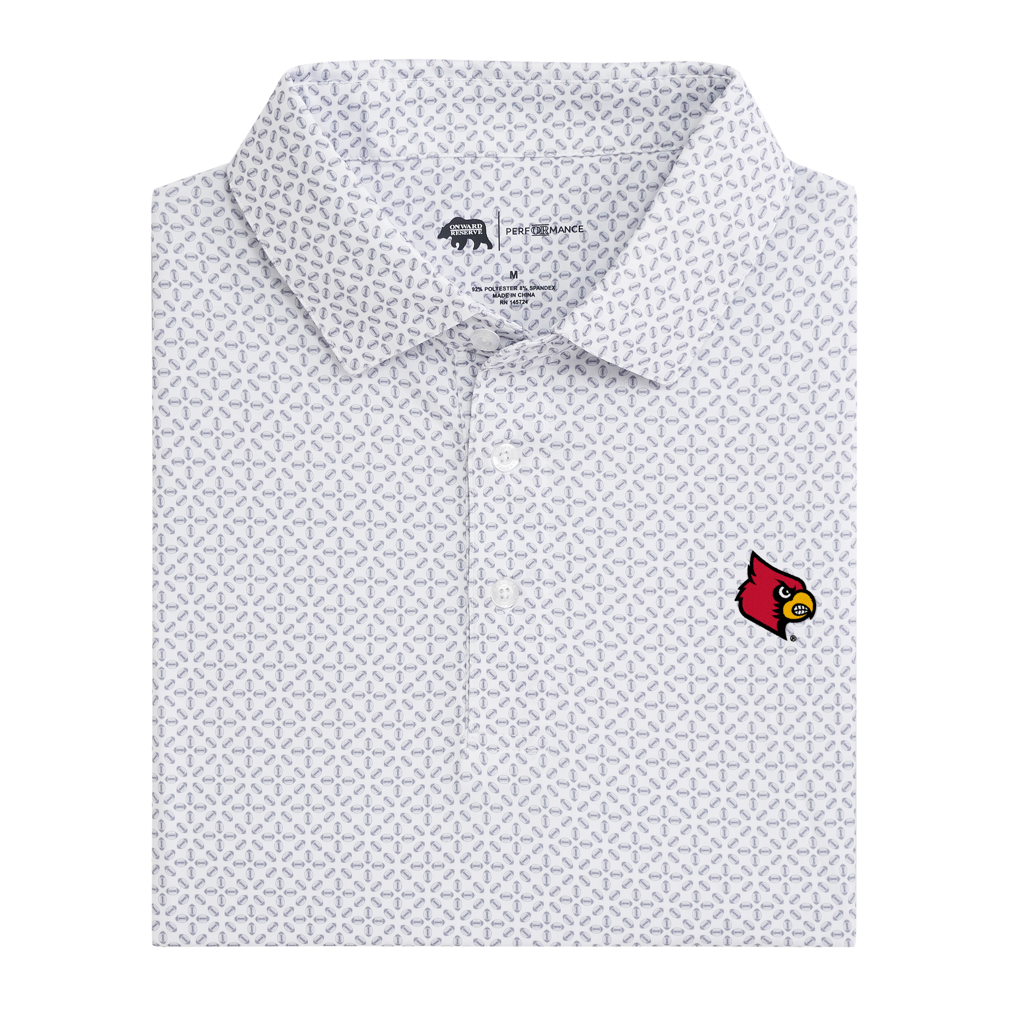 Louisville Cardinal Head Gameday Printed Performance Polo – Onward