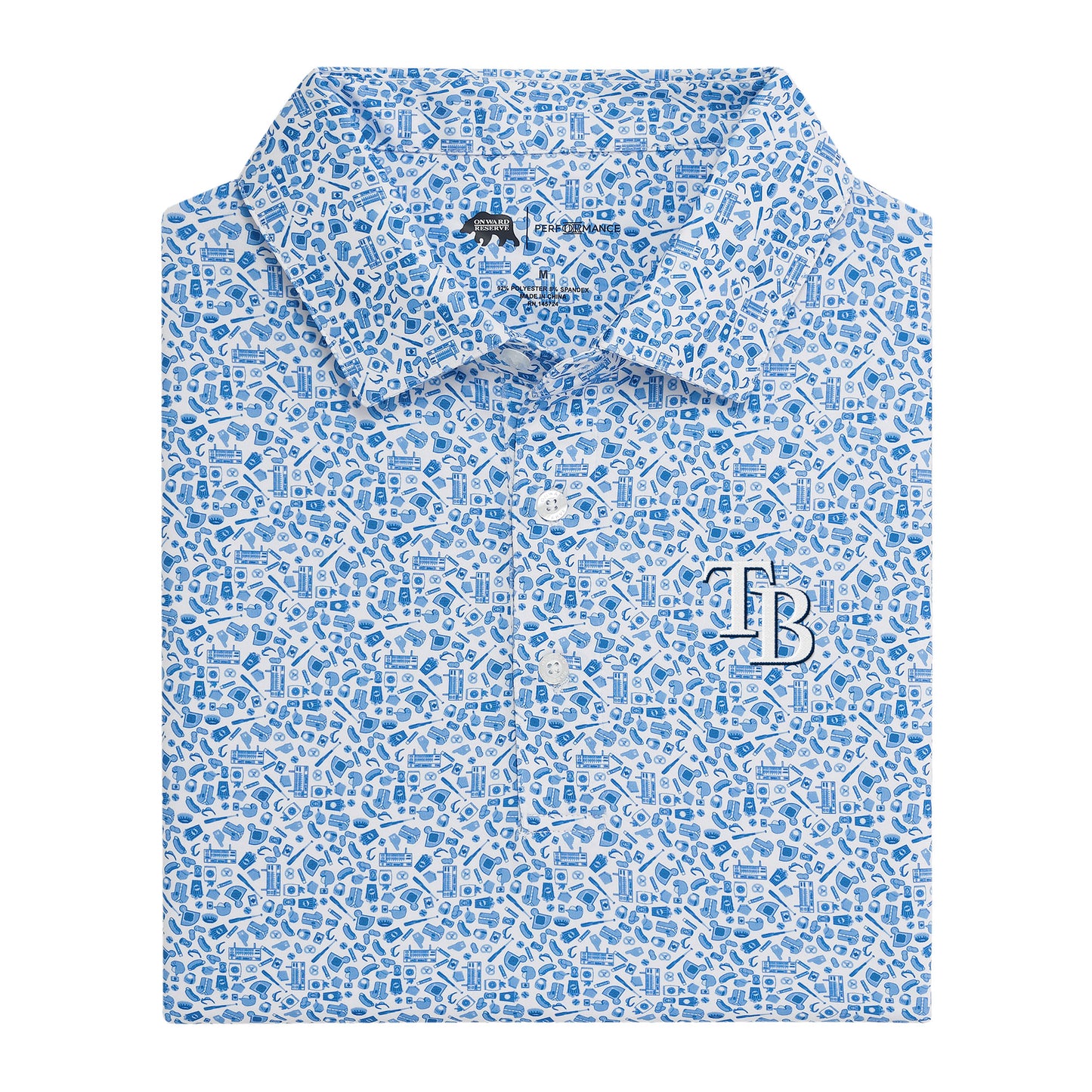 Tampa Bay Rays TB Take Me Out Printed Performance Polo - Endless Sky