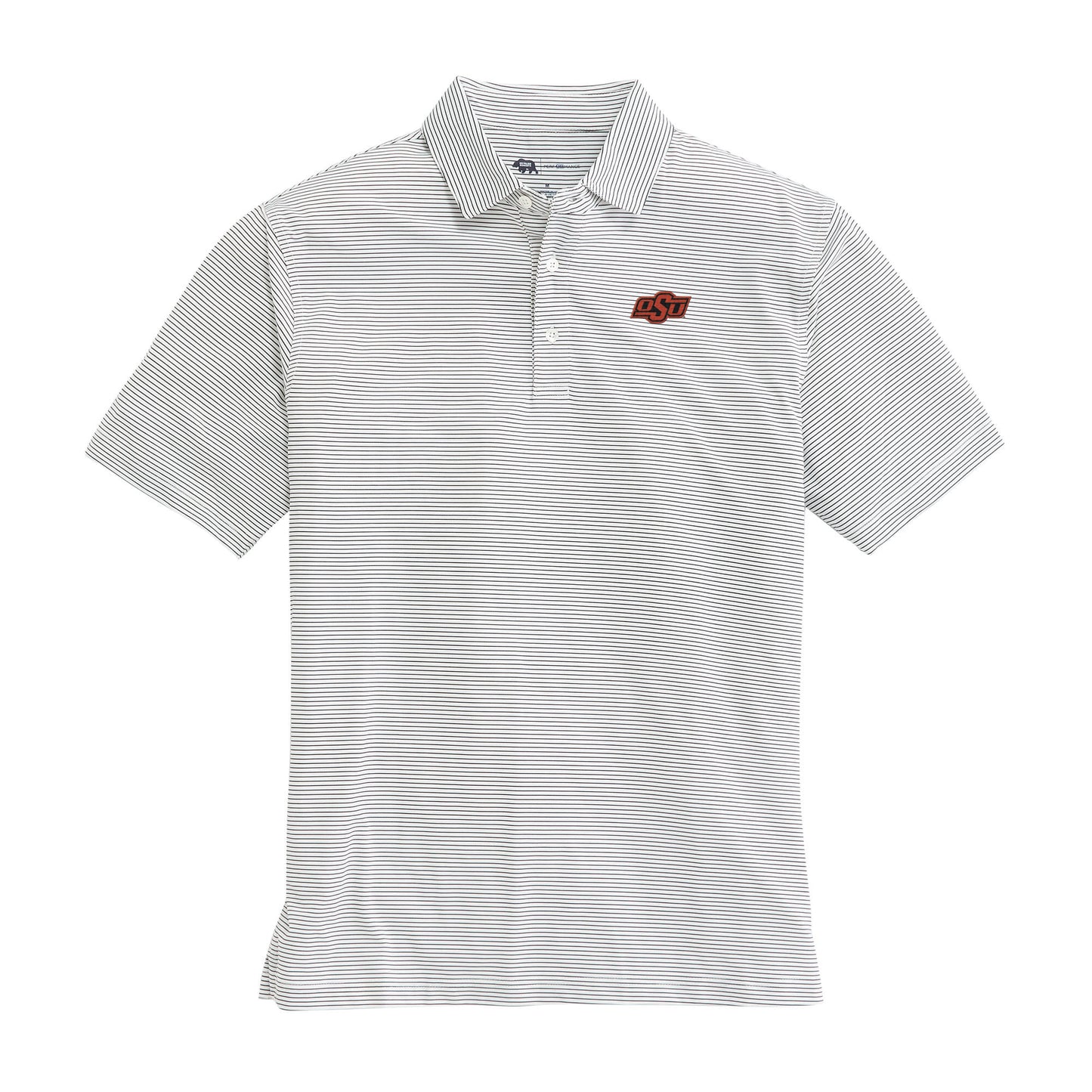 Oklahoma State Birdie Stripe Performance Polo - Black