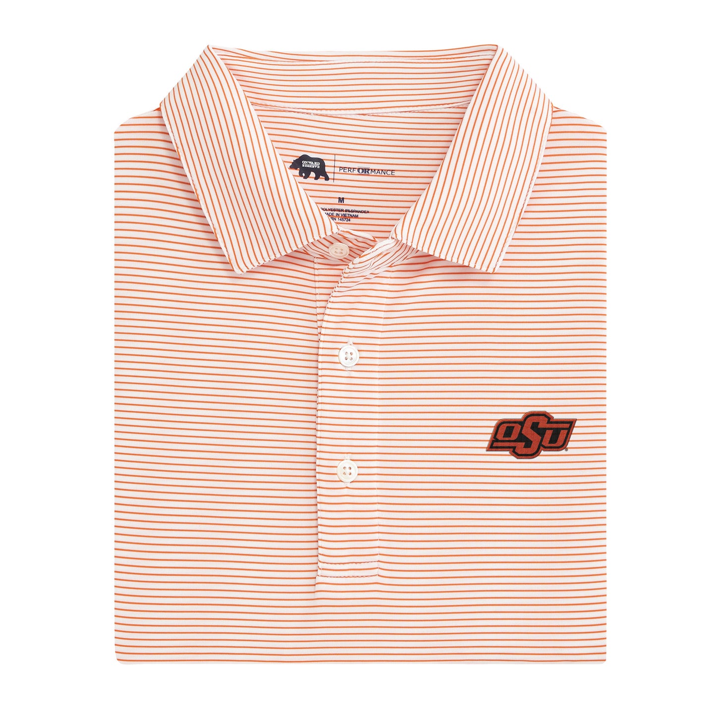 Oklahoma State Birdie Stripe Performance Polo - Orange