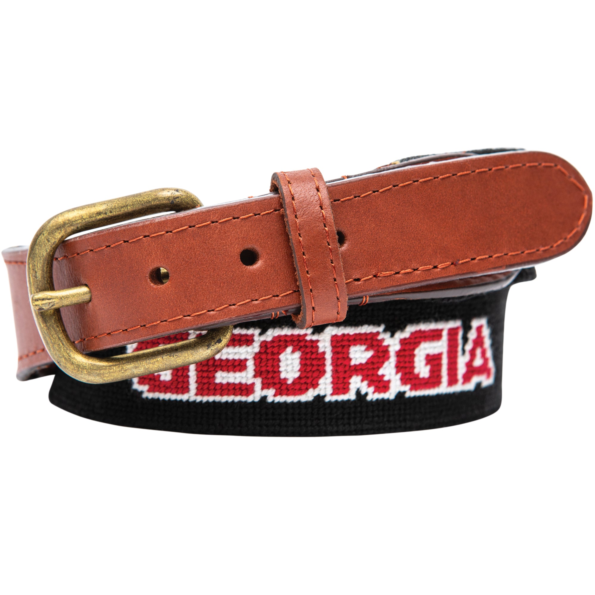 Clemson Text (Orange) Needlepoint Belt