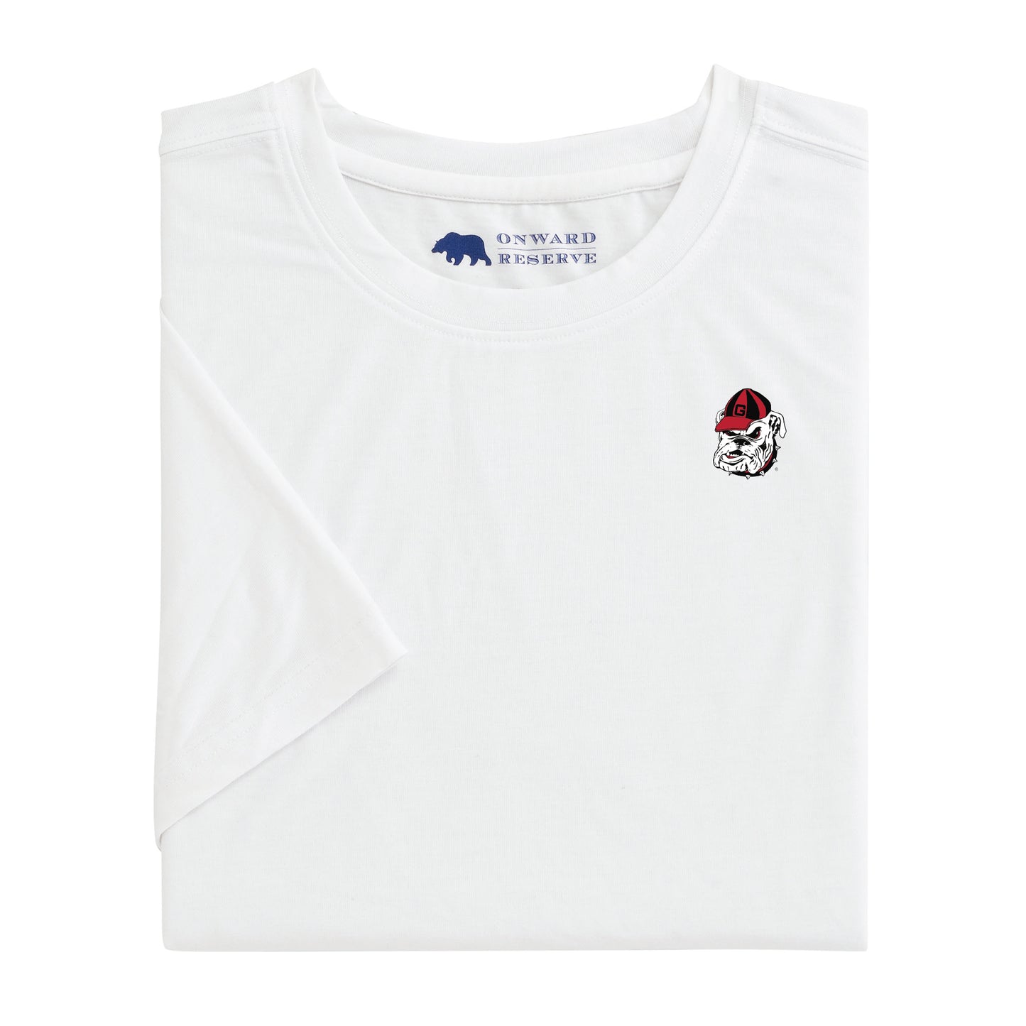 Vintage Bulldog Head Sport Tee - White