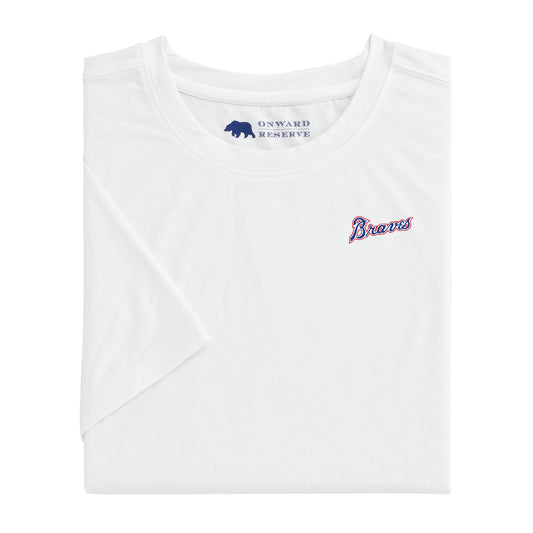 Cooperstown Braves Script Sport Tee - White