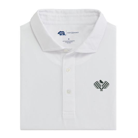 Pickleball Solid Performance Pique Polo - White