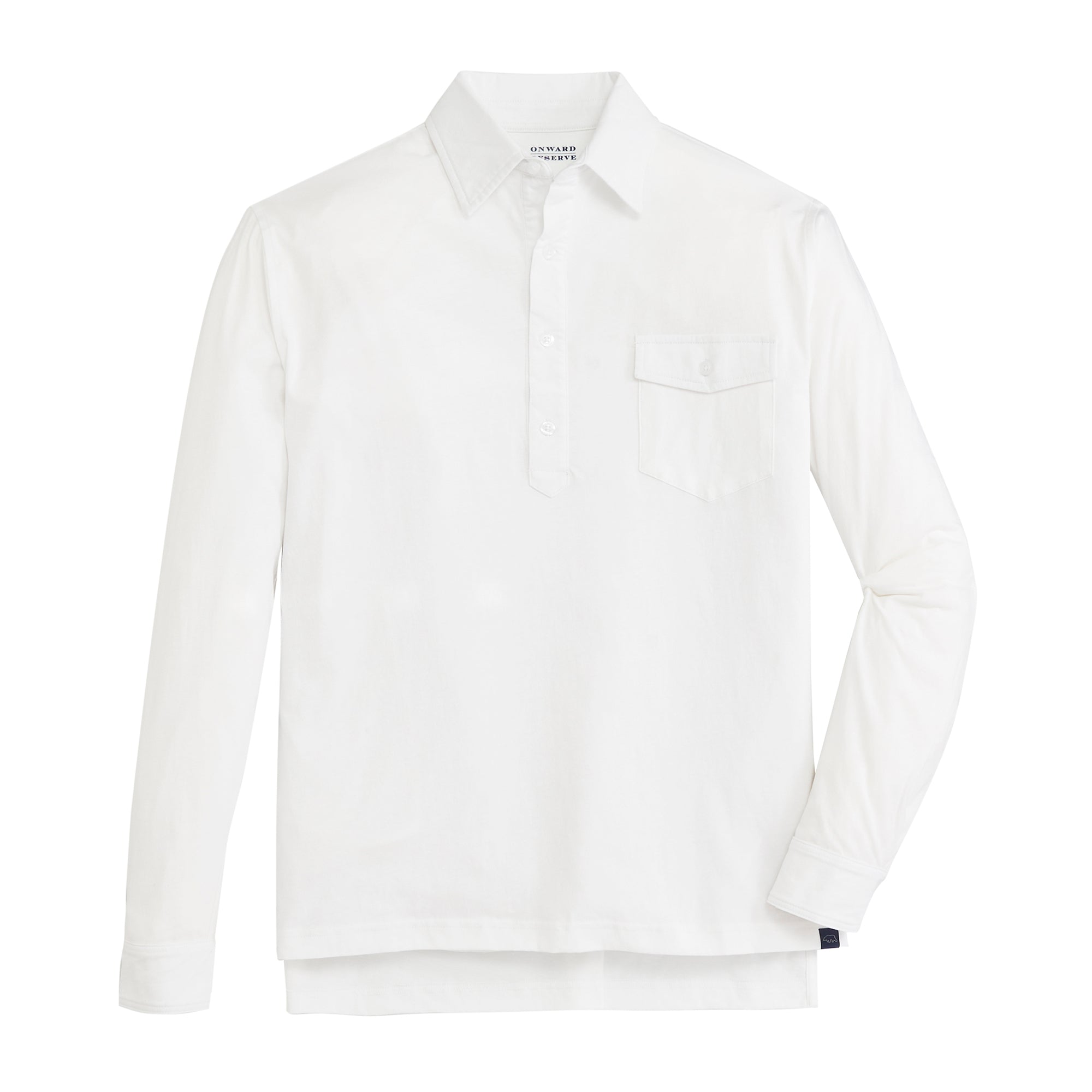 Onward Reserve Old School Long Sleeve Polo - White Medium Onward Reserve Old School Long Sleeve Polo - White Medium