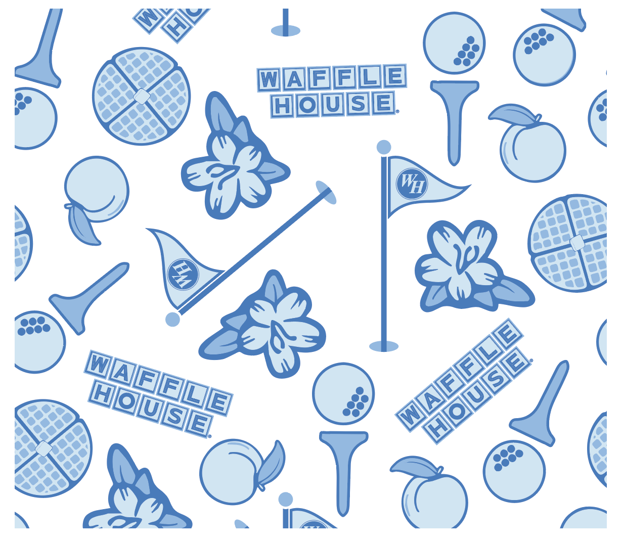 Waffle House Golf Printed Performance Polo - Open Air