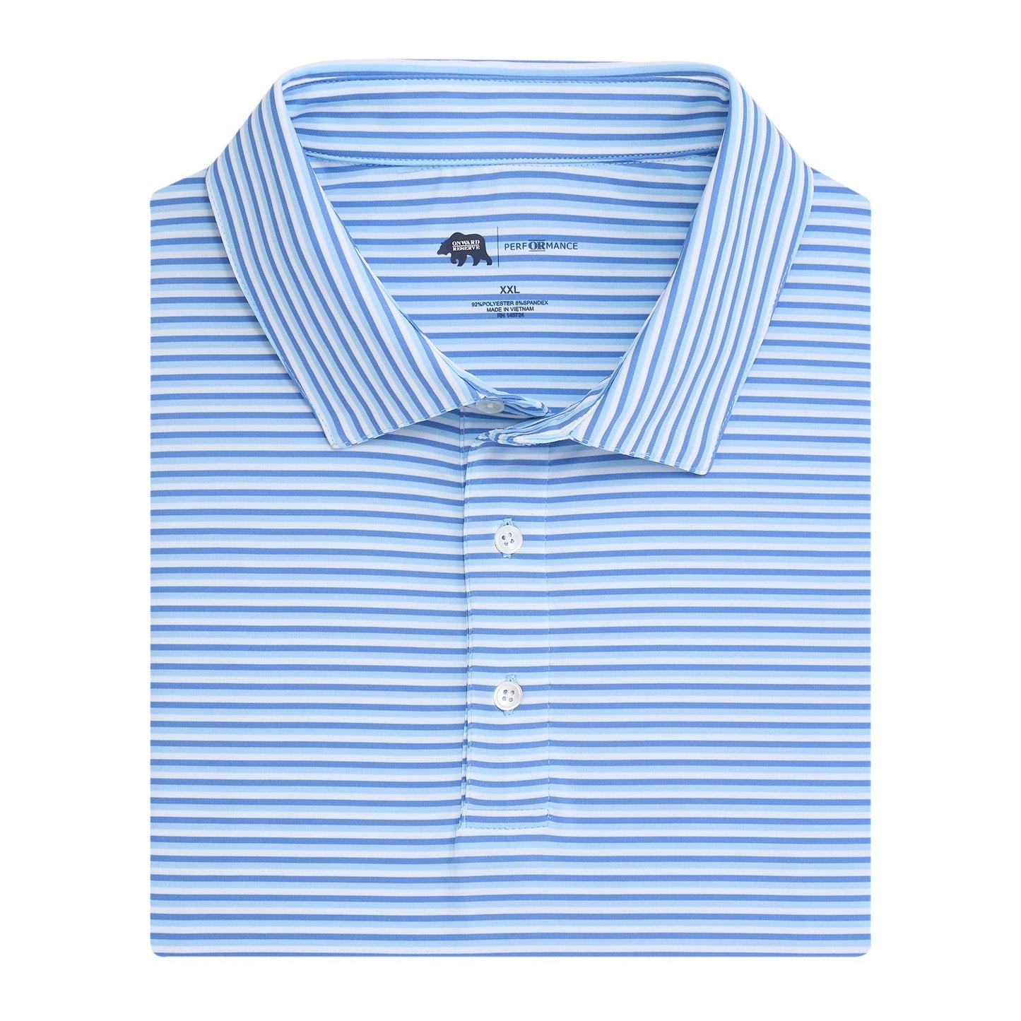 Tri Stripe Performance Polo - Blue Horizon