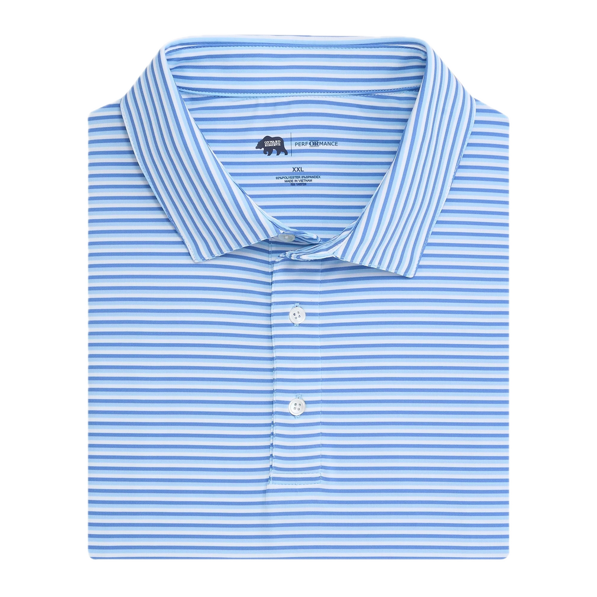 Tri Stripe Performance Polo - Blue Horizon