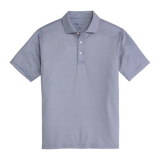 Trophy Stripe Performance Pique Polo - Captains Blue