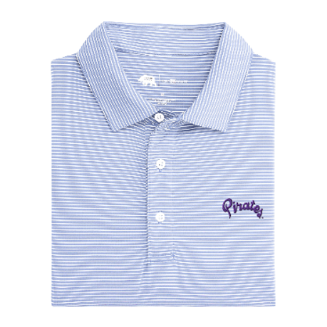 East Carolina Pirates Script Birdie Stripe Performance Polo - Heron