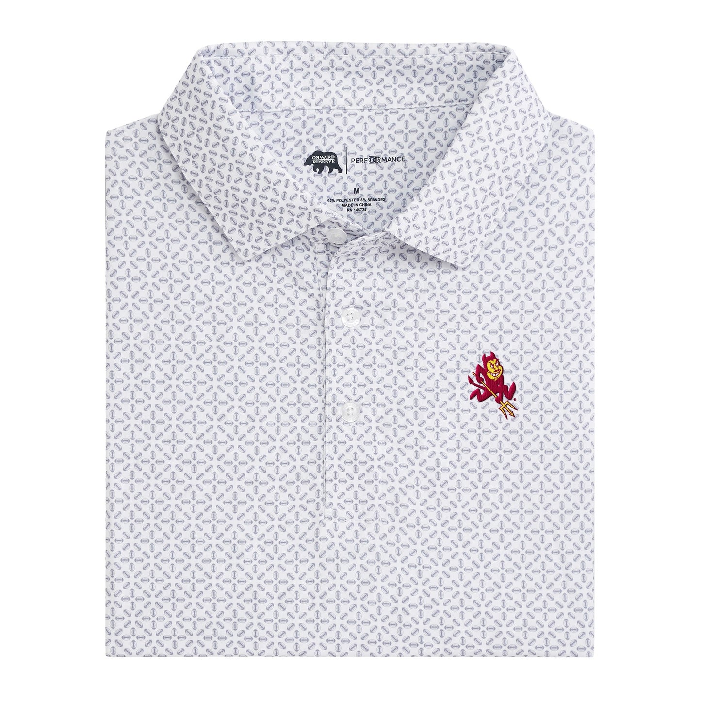 Arizona State Sparky Gameday Printed Performance Polo - White