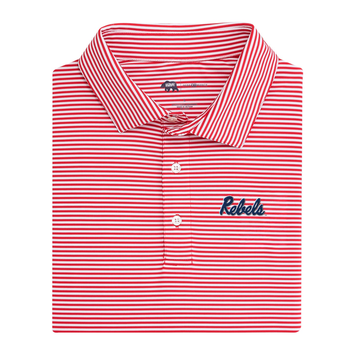 Ole Miss Rebels Echo Stripe Performance Polo - Red