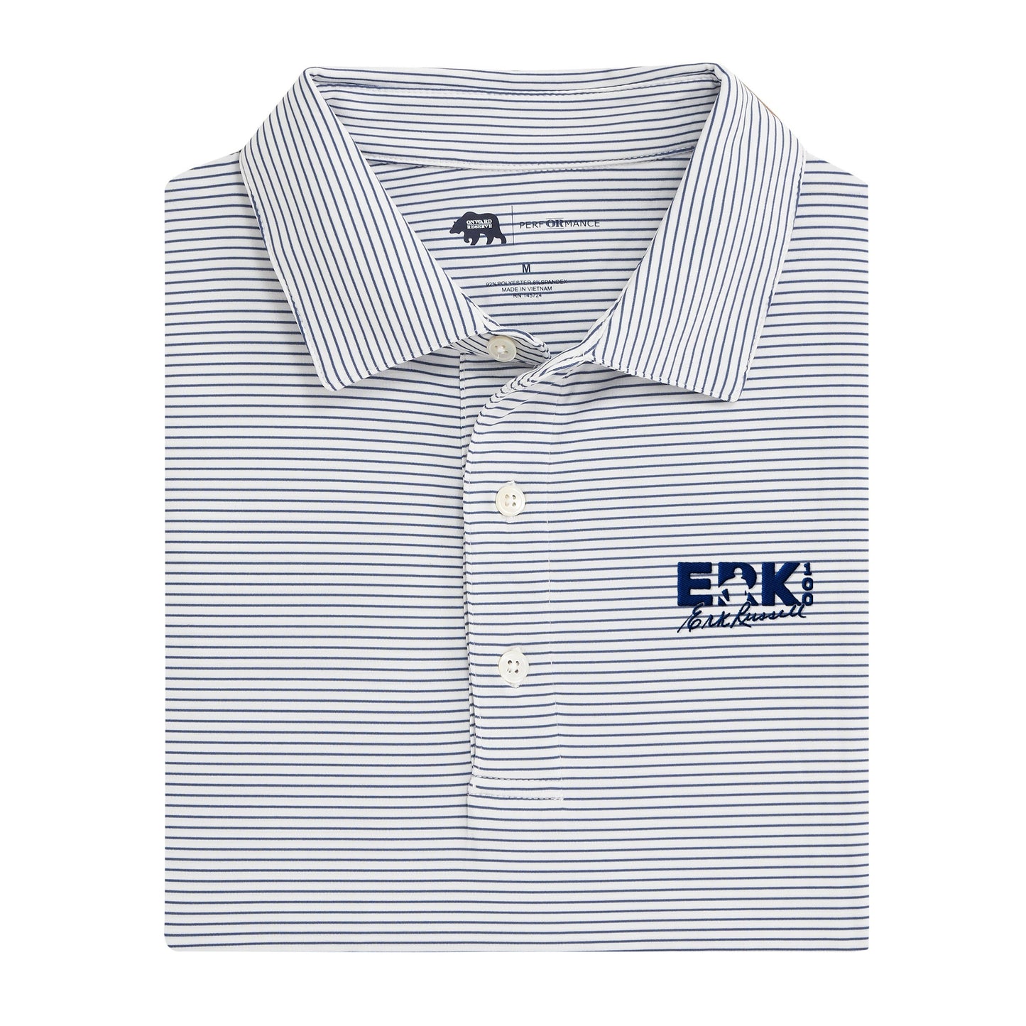 Georgia Southern Erk Russell Birdie Stripe Performance Polo - True Navy