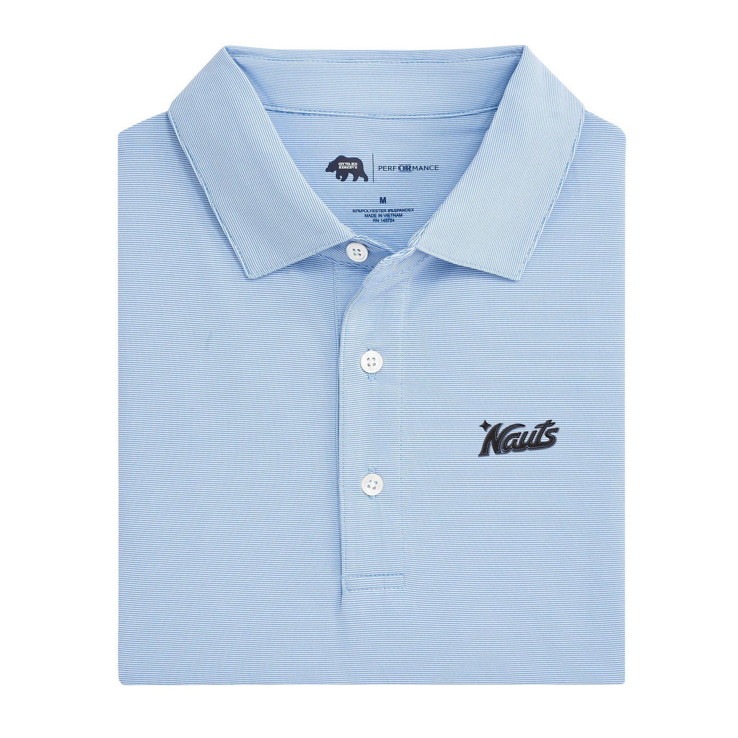 UCF Nauts Hairline Stripe Performance Polo - Sky