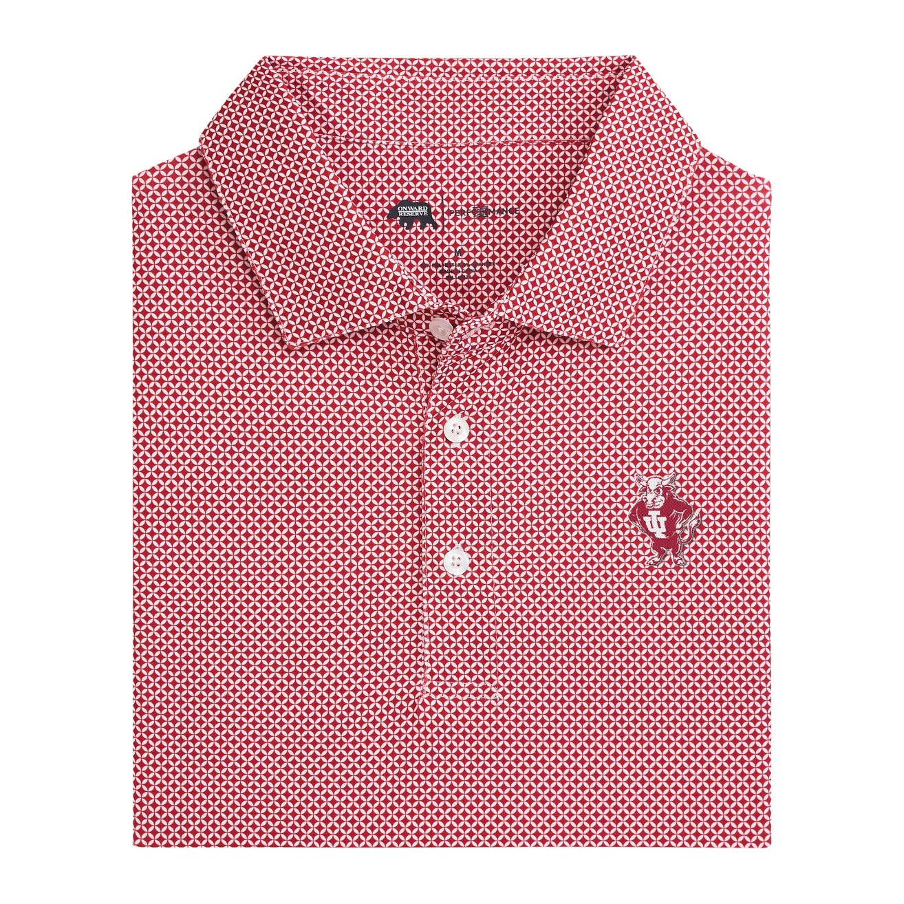 Indiana Vintage Bison Scope Printed Performance Polo - Crimson
