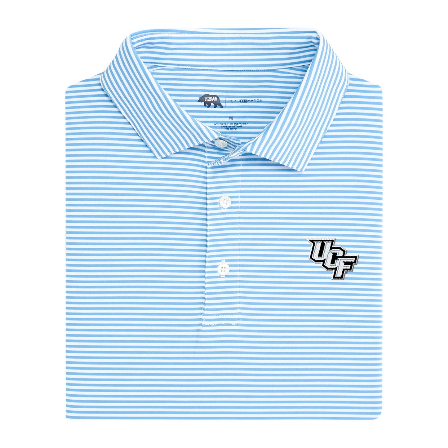 UCF Citronauts Echo Stripe Performance Polo - Sky