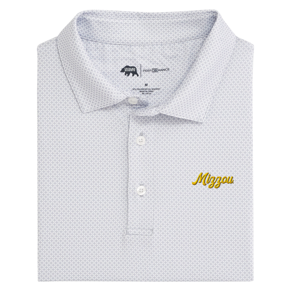 Missouri Script Mizzou Scope Printed Performance Polo - Mirage Grey