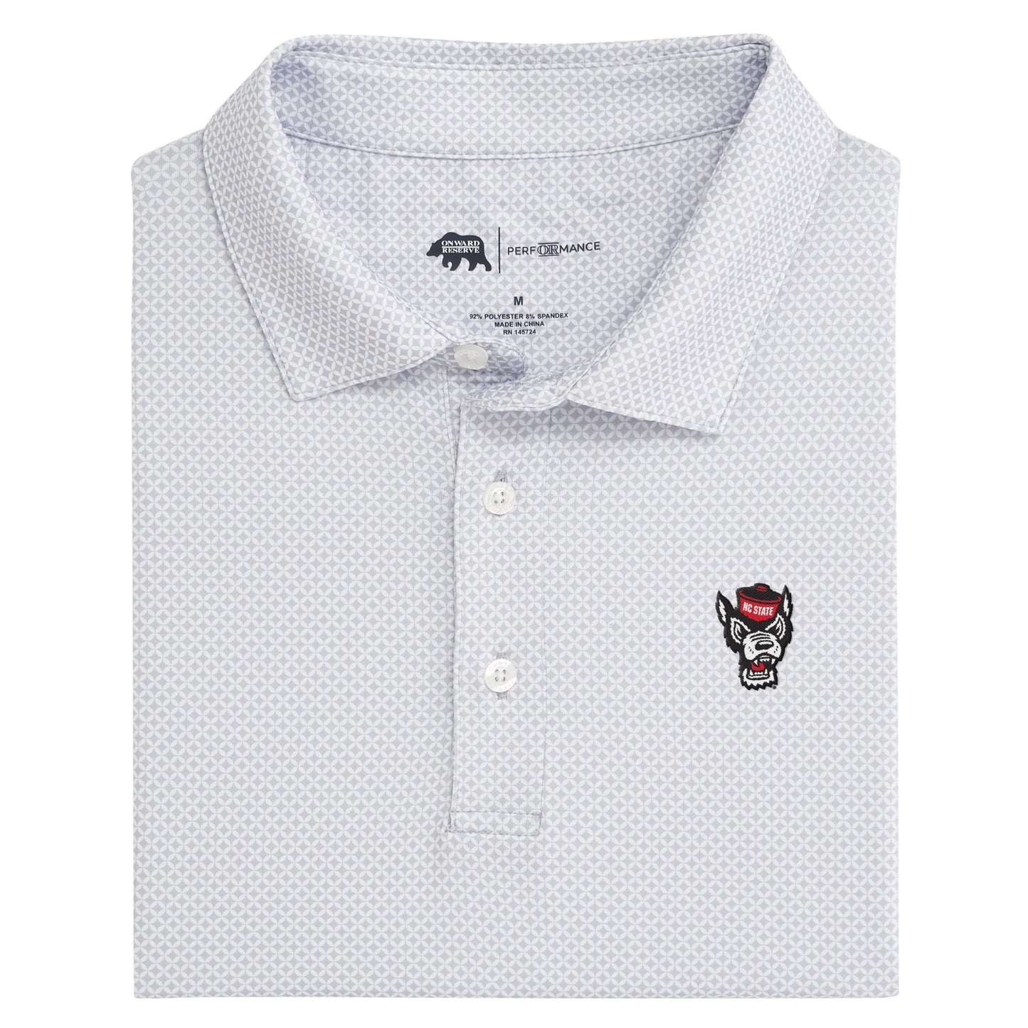 NC State Tuffy Head Scope Printed Performance Polo - Mirage Grey