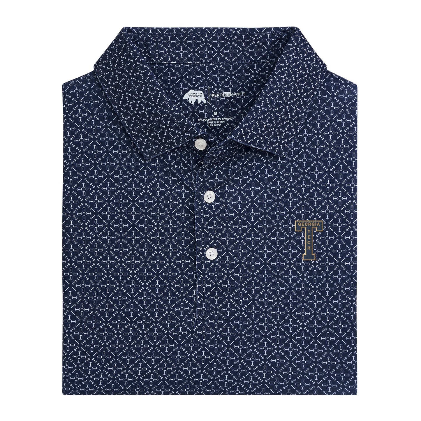 Georgia Tech Vintage Block T Gameday Printed Performance Polo - Naval Academy