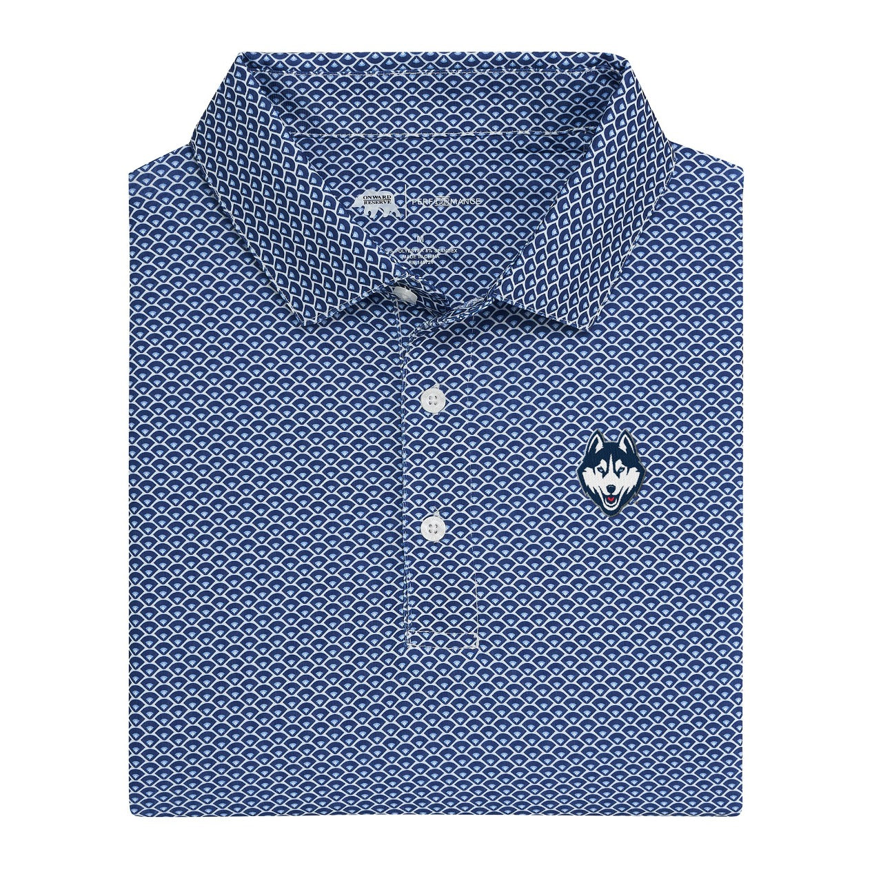 UConn Husky Home Team Printed Performance Polo - Classic Navy