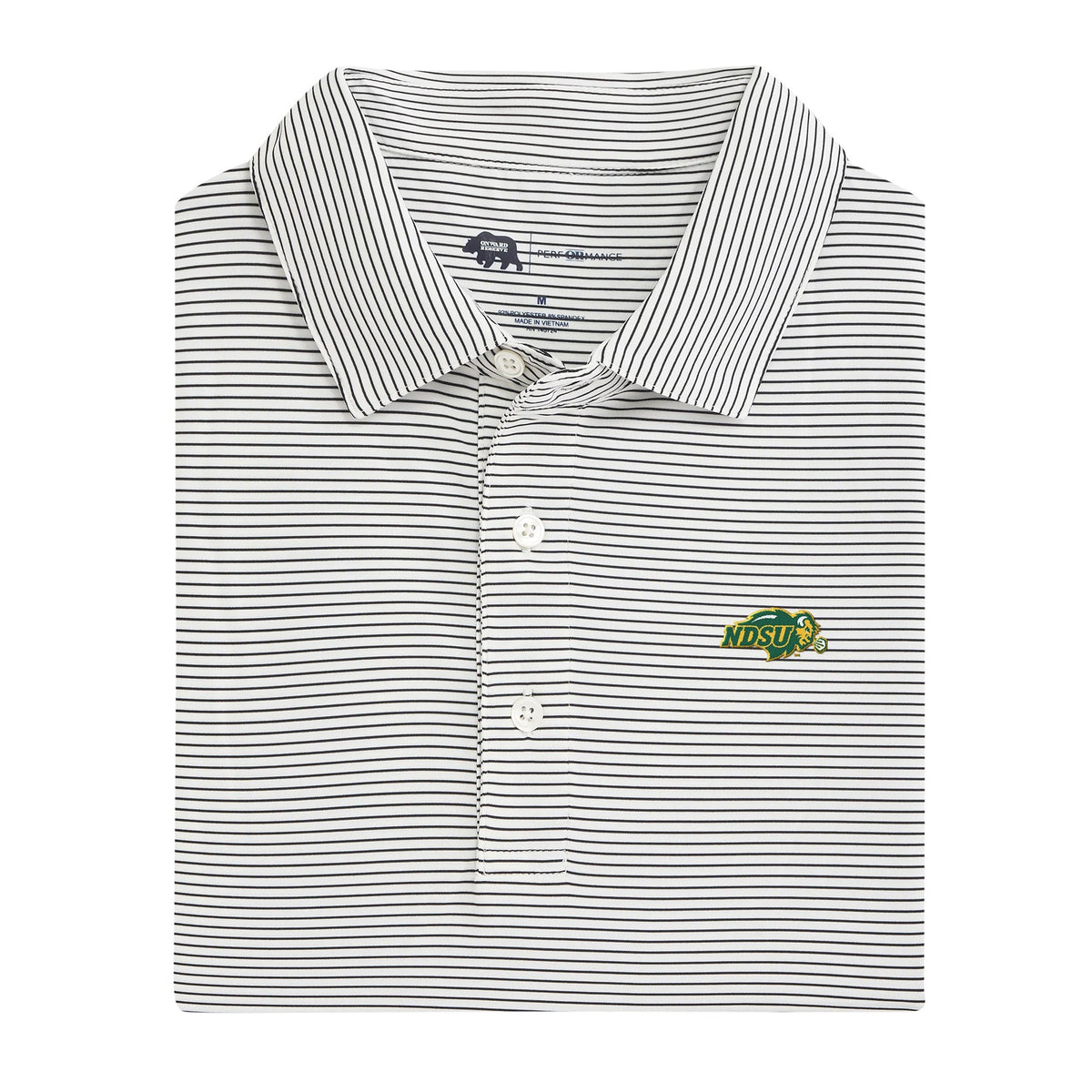 North Dakota State Primary Birdie Stripe Performance Polo - Black