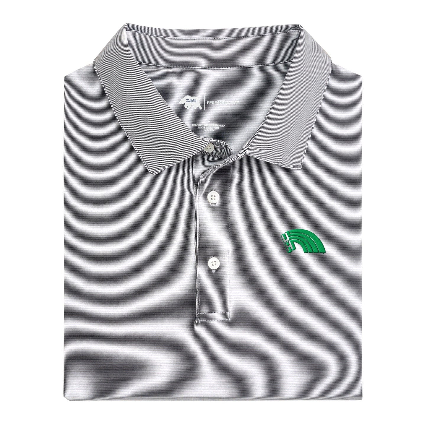 Hawai'i Vintage Rainbow Hairline Stripe Performance Polo - Nine Iron