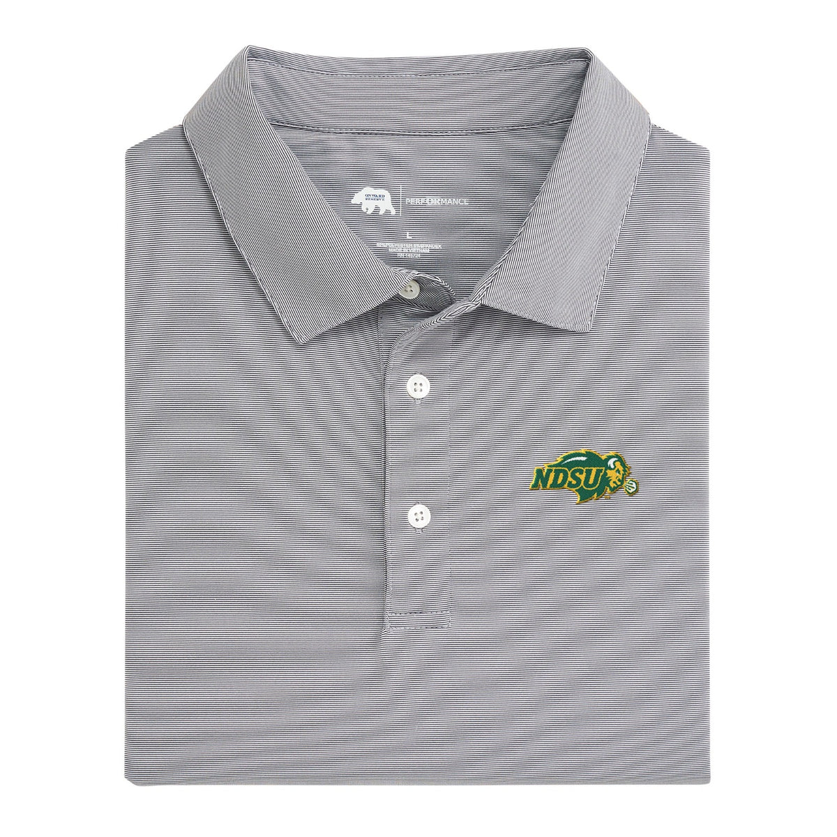 North Dakota State Primary Hairline Stripe Performance Polo - Nine Iron