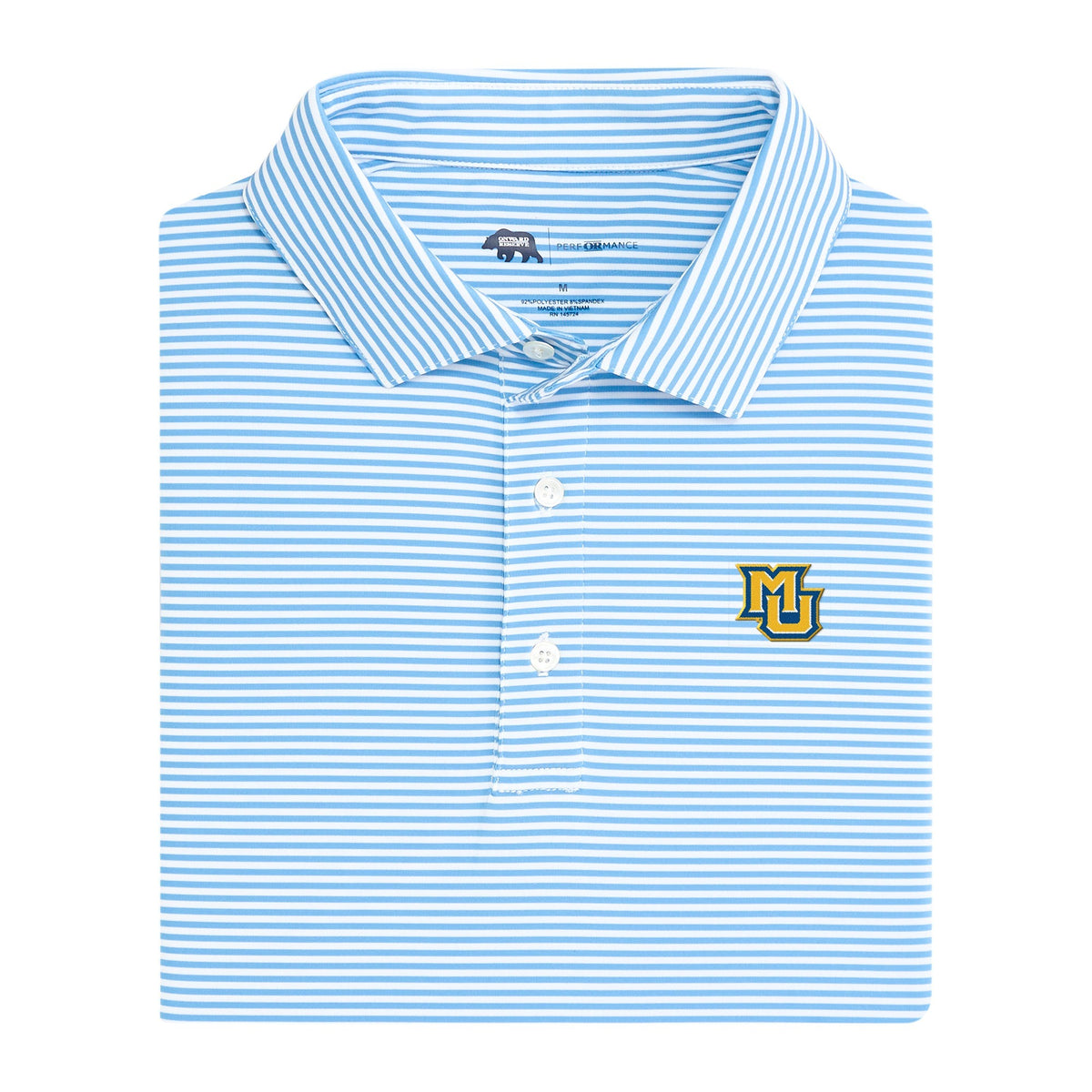 Marquette MU Echo Stripe Performance Polo - Sky