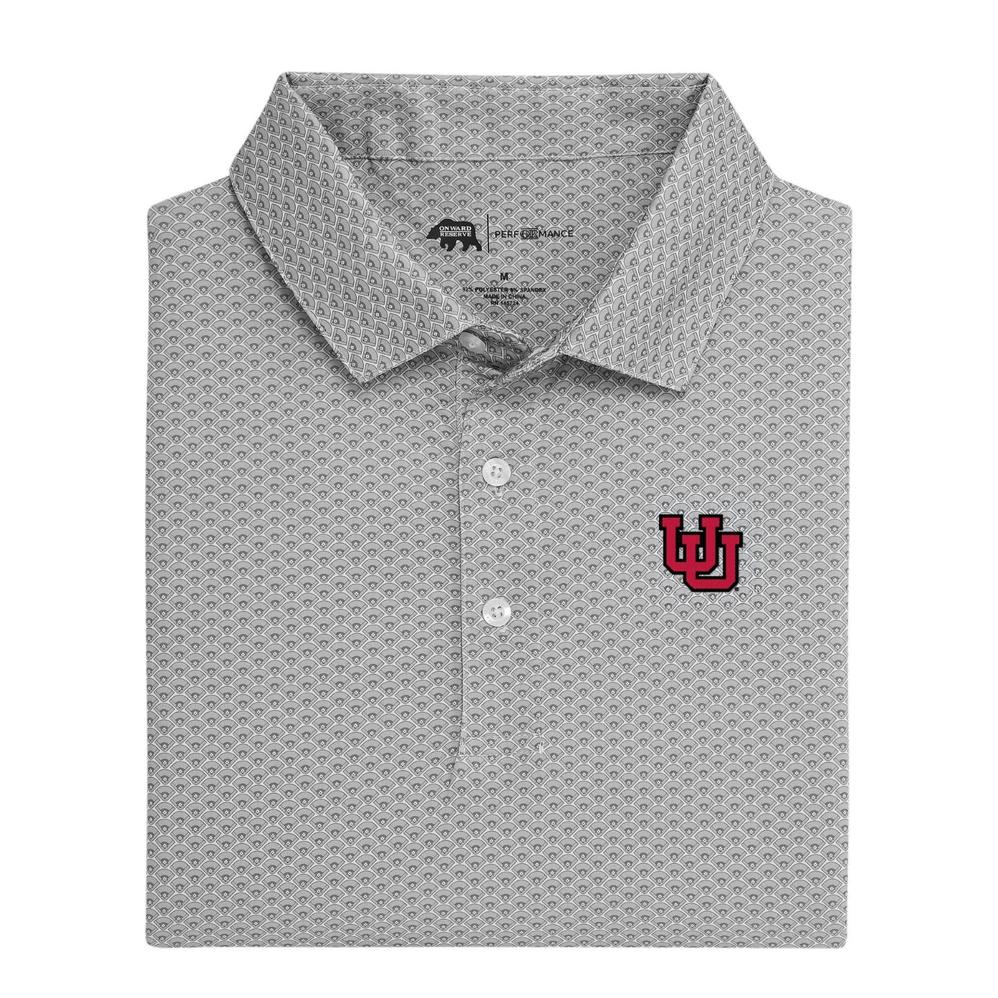 Utah Interlocking U Home Team Printed Performance Polo - Harbor Mist