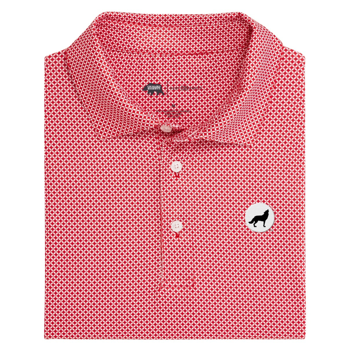 NC State Circle Wolf Scope Printed Performance Polo - Red