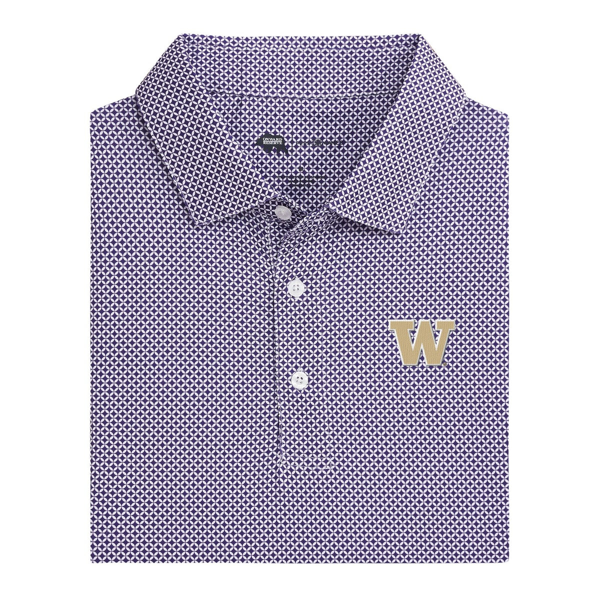 Washington Block W Scope Printed Performance Polo - Purple